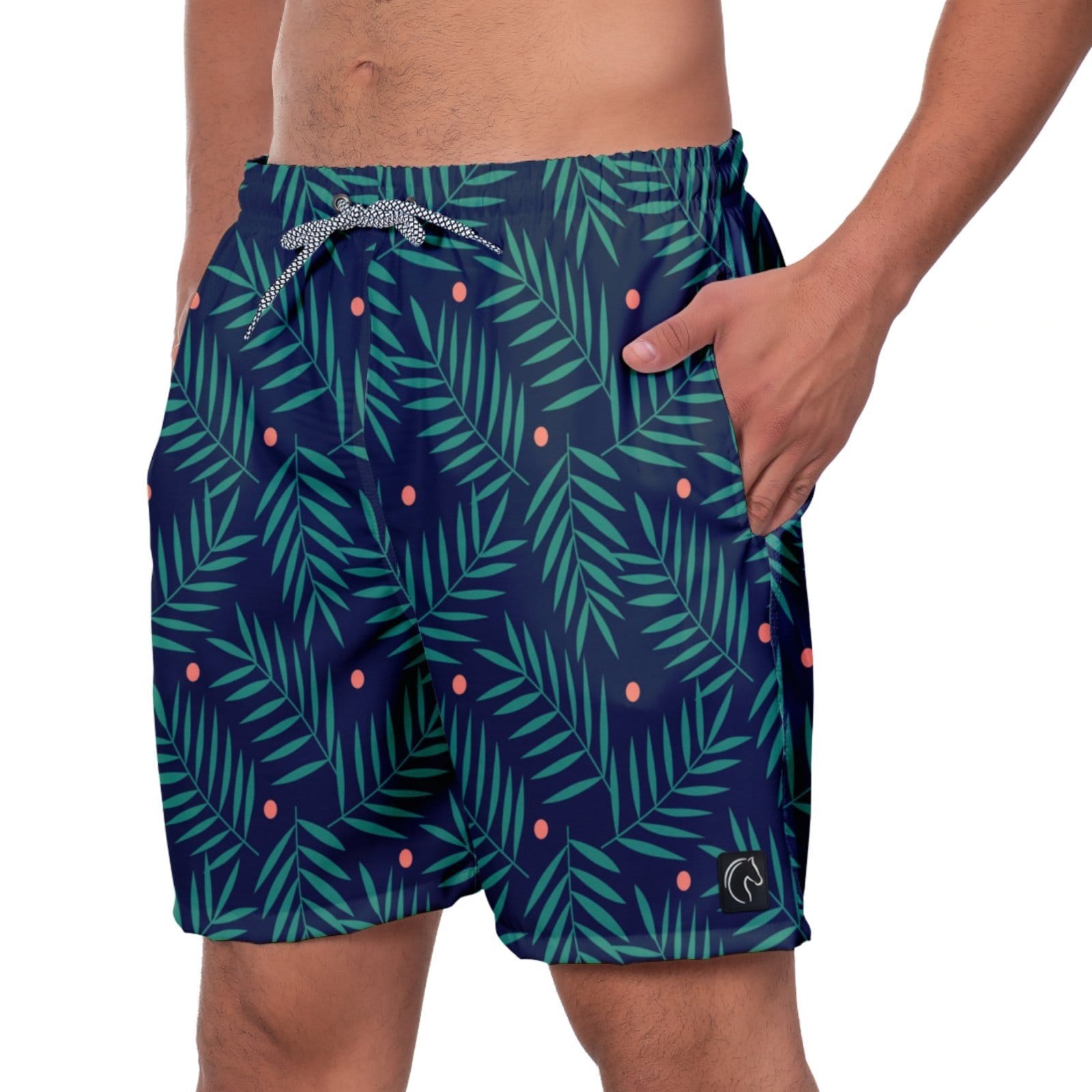 Vista principal Short Praia Premium Masculino Academia Fitness Caminhada Samambaia Conforto Esporte Estilo Moda W2 W2 STORE estampado/floral/verde/verde militar verde