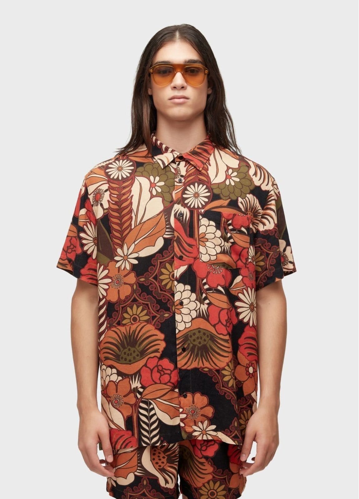 Vista principal Camisa garden dark Osklen preto