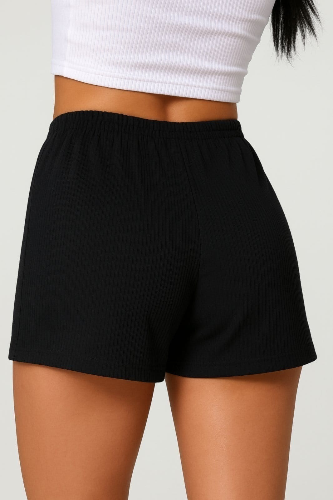 Vista 2 Kit 3 Shorts Malha D Bell Outlet Fashion Canelado Soltinho Vermelho D BELL OUTLET FASHION preto azul