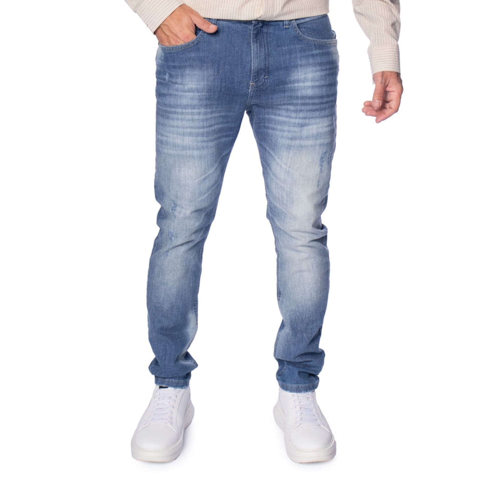 Vista principal Calça Jeans Masculina Dixie Reta Claro Dixie azul