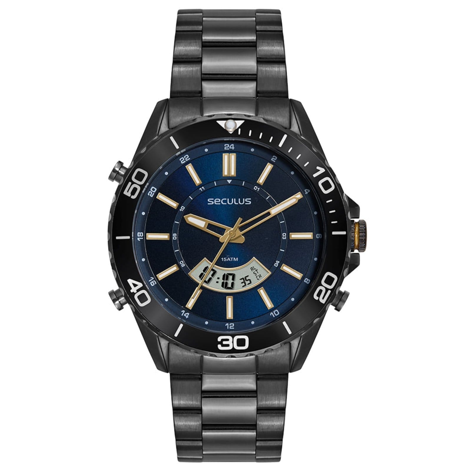 Relógio Masculino Seculus Cinza Movimento Sorriso