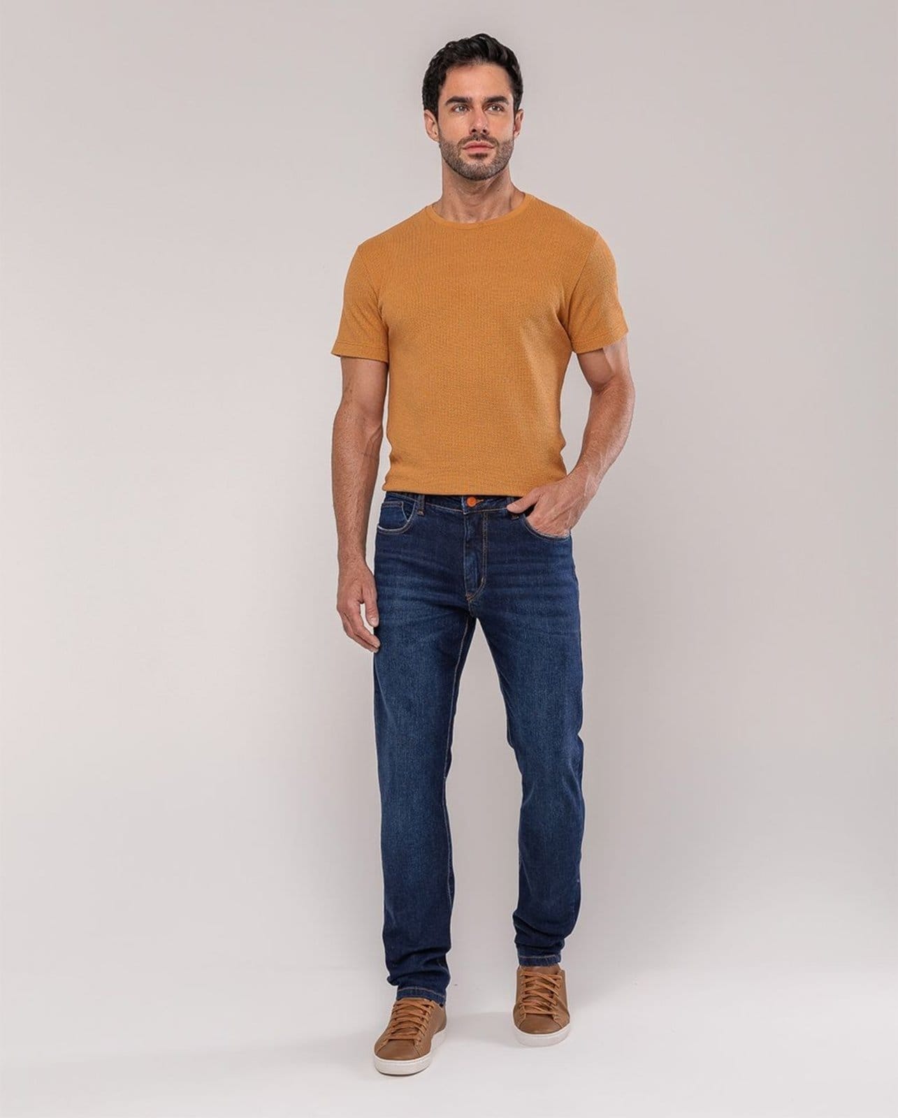 Vista principal Calça Slim Fit Masculina 25157 Escura Consciência jeans