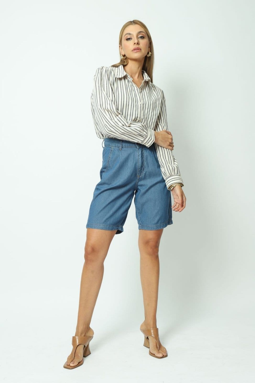 Bermuda Jeans Bolso-Faca 42