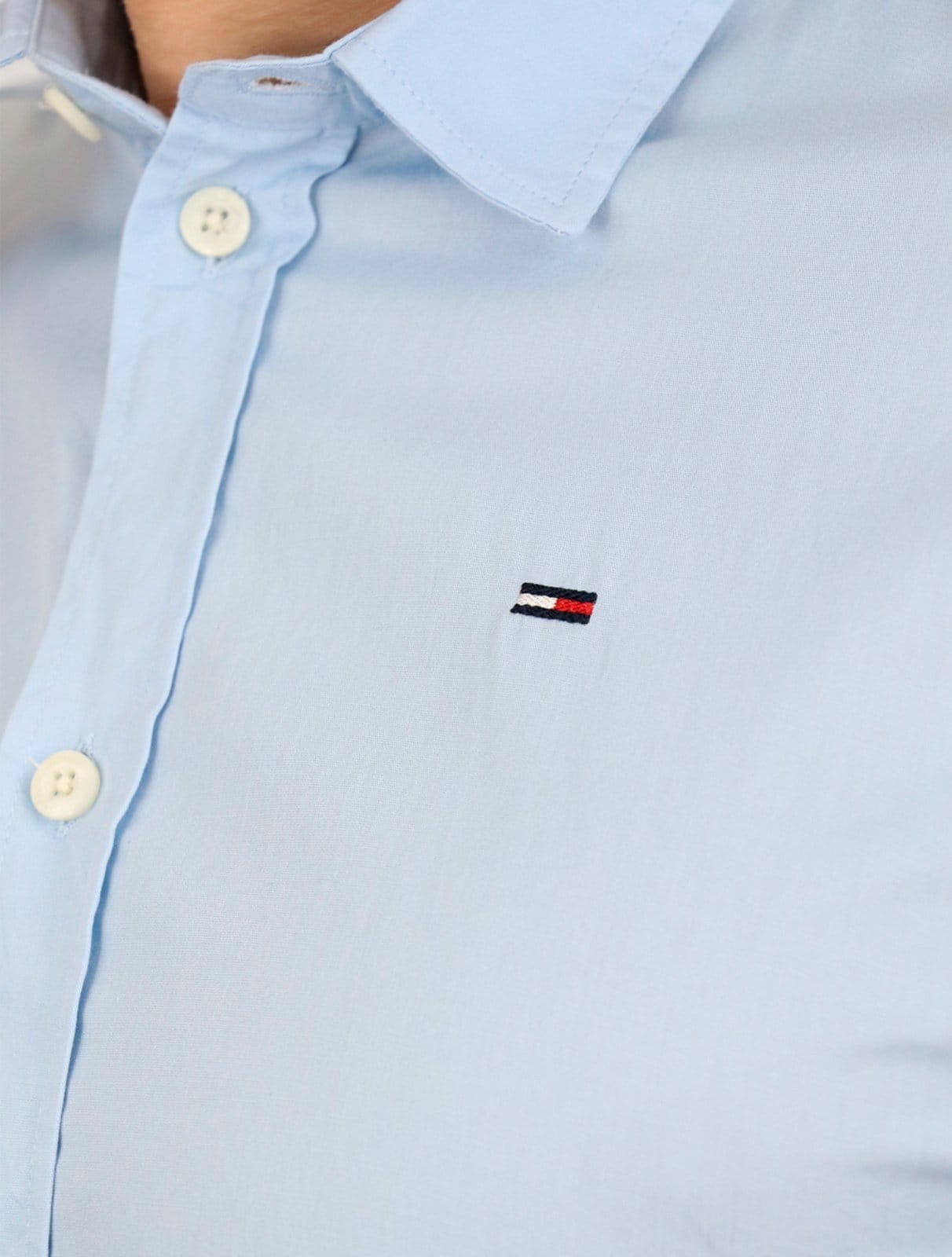 Vista 2 Camisa Tommy Jeans Masculina Slim Original Stretch Claro Tommy Jeans azul