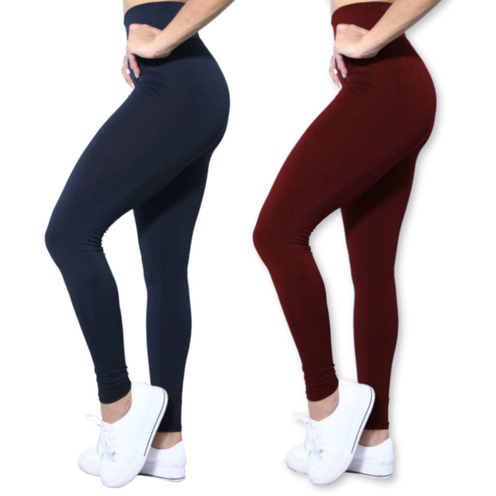 Vista principal Kit 2 Calças Legging Heide Ribeiro Leg Silver Fitness Vinho e Heide Ribeiro preto/vinho silver