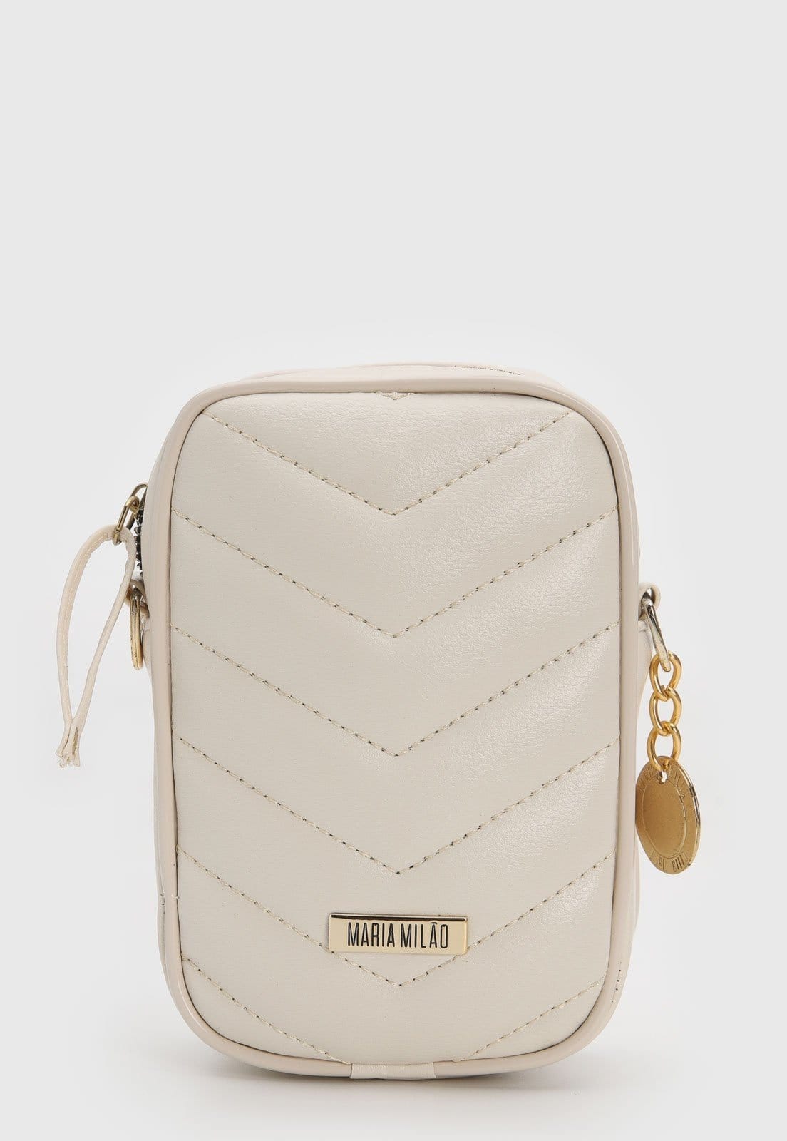 Vista 2 Bolsa Feminina Maria Milão Tiracolo Shoulder Off-White Maria Milão bege/branco white