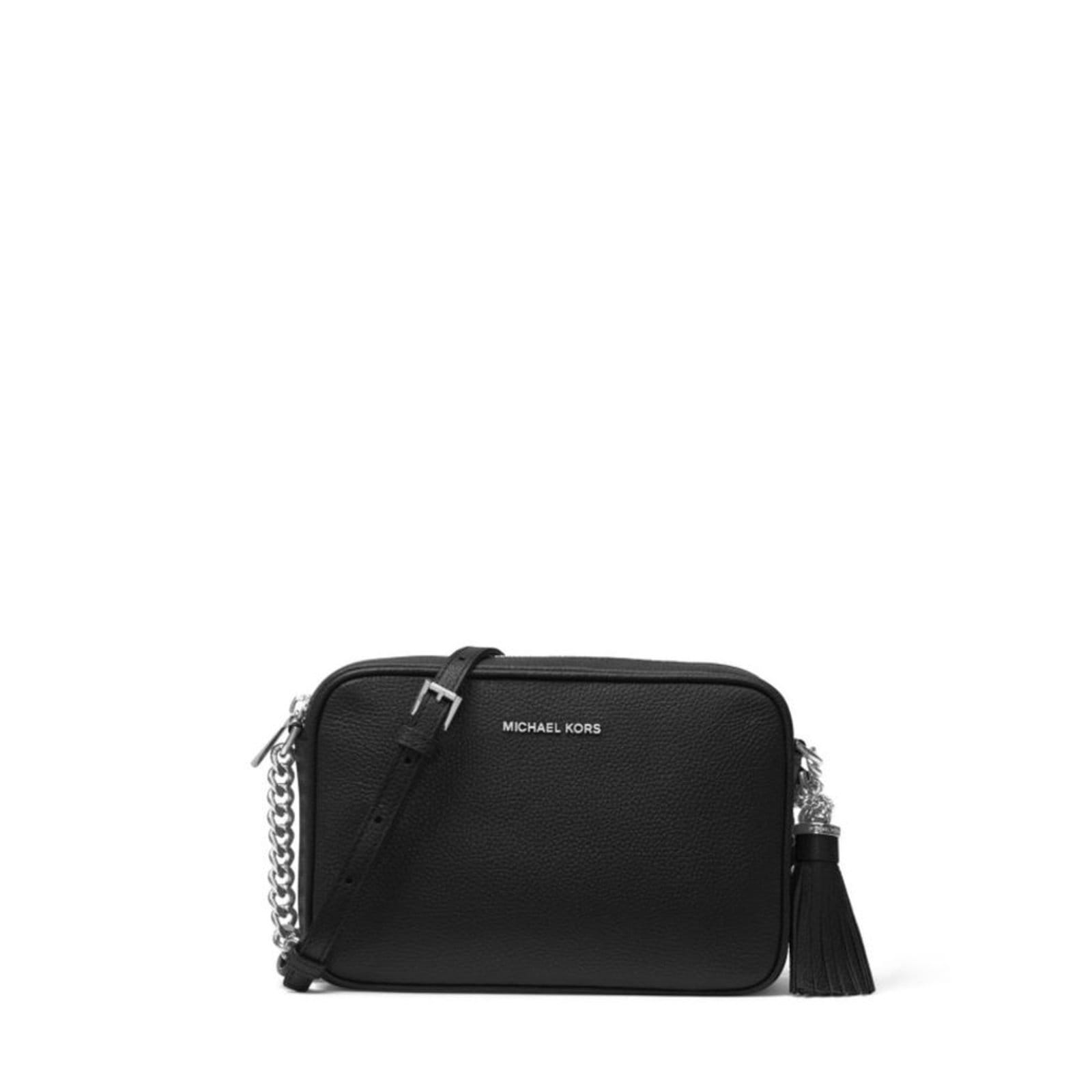 Vista principal Bolsa Transversal Jet Set Pequena De Couro 32F7sgnm8l001 Michael Kors preto