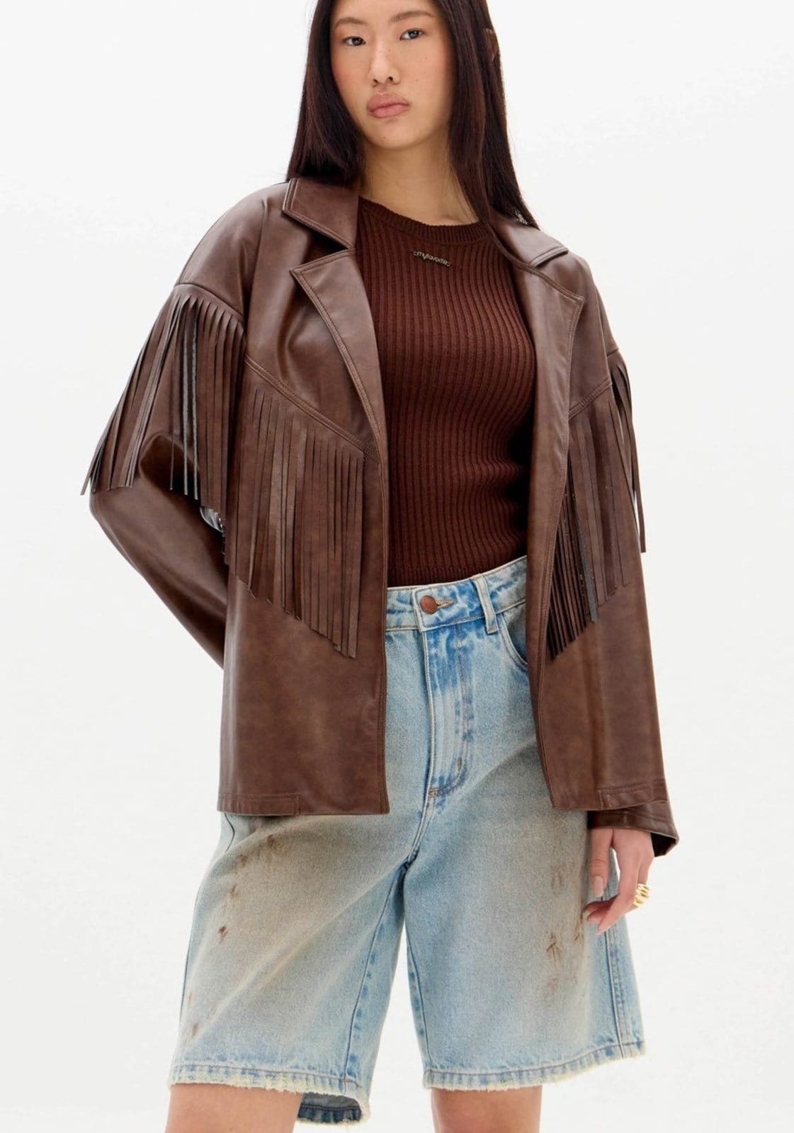 Vista 2 Bermuda Jeans Cintura Média My Favorite Things azul