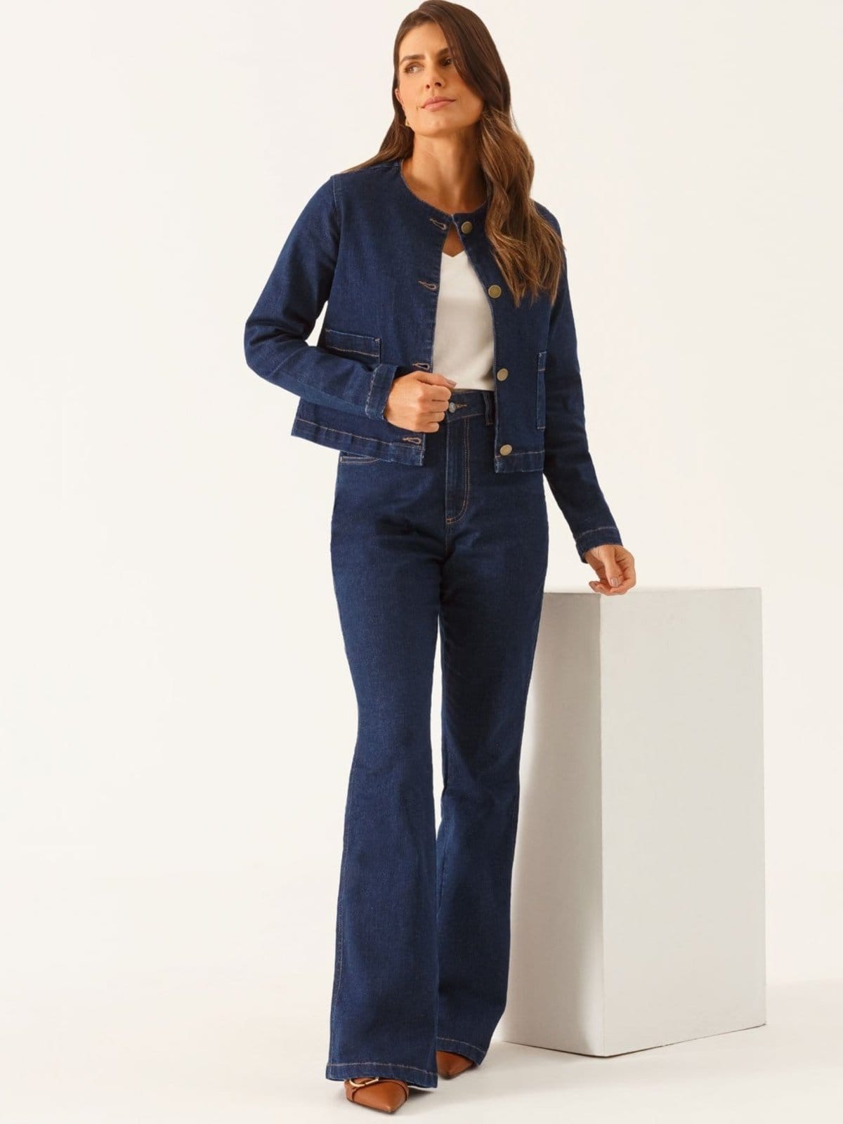 Vista 2 Casaqueto Jeans Escuro Vionara Principessa azul