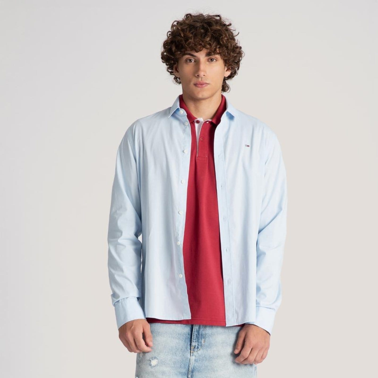 Vista principal Camisa Clássica Popeline Tommy Jeans - EEG Tommy Jeans azul
