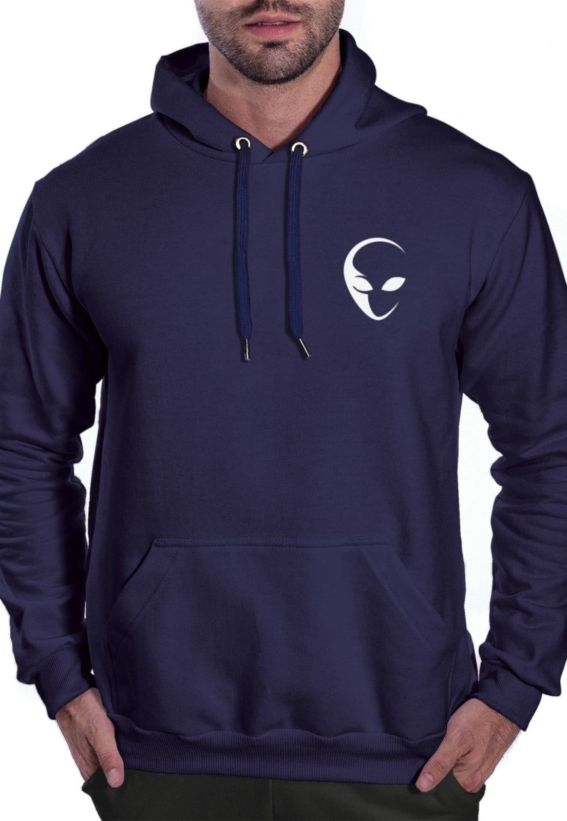 Blusa de Frio Moletom Flanelado Benellys Alien ET Canguru Marinho