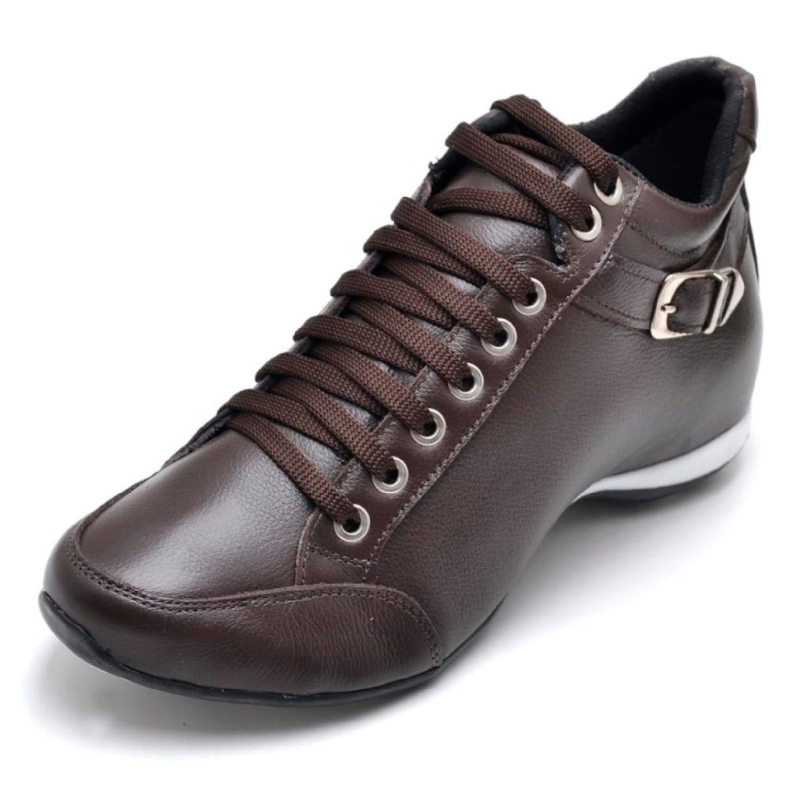 Tenis Feminino Cano Curto 3/4 Esportivo Clube do Sapato de Franca Peccato Top Confort 2 Fivela Café