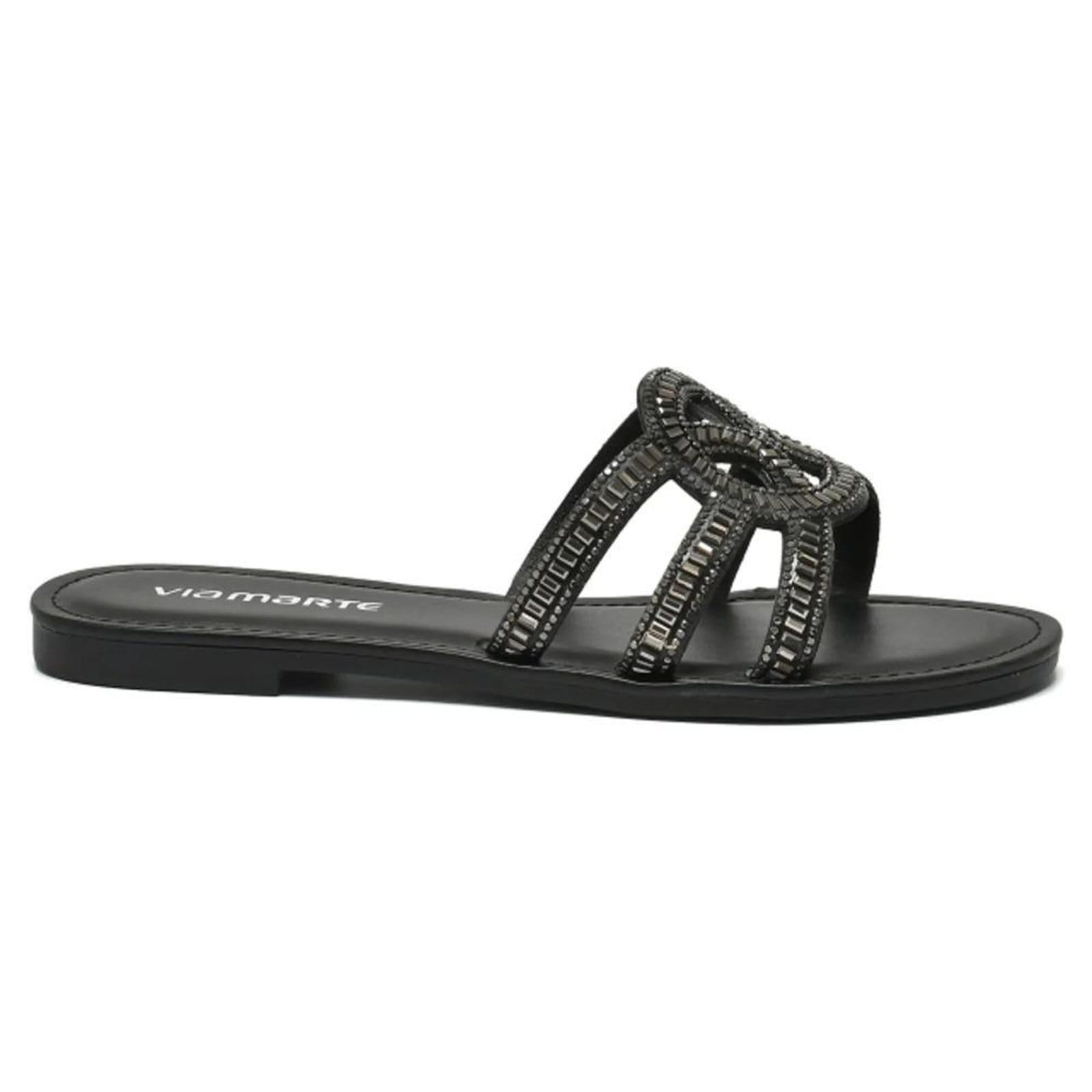 Vista 2 Tamanco Via Marte Strass Feminino VIA MARTE preto