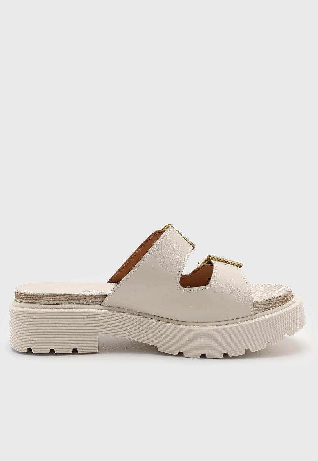 Vista 2 Sandália Feminina Vizzano Salto Grosso Off-White VIZZANO off-white white