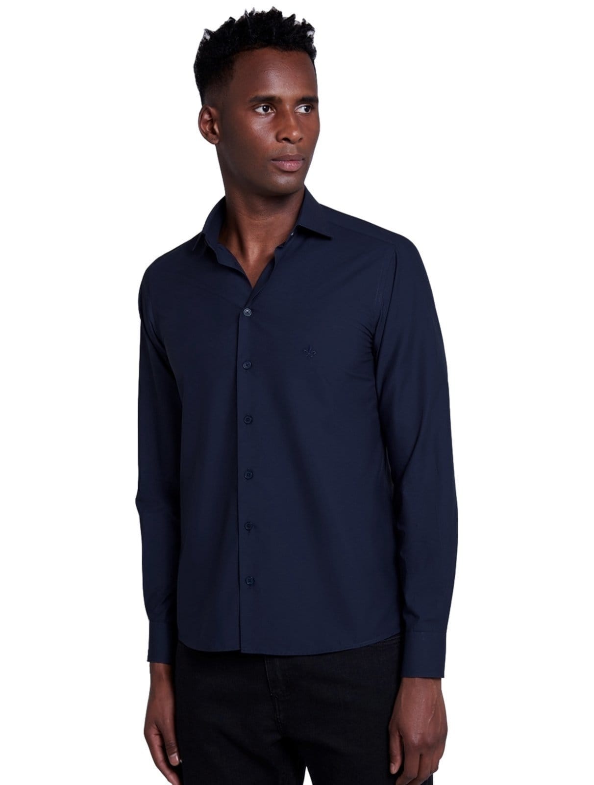 Camisa Dudalina Masculina Slim Tricoline Lisa Stretch