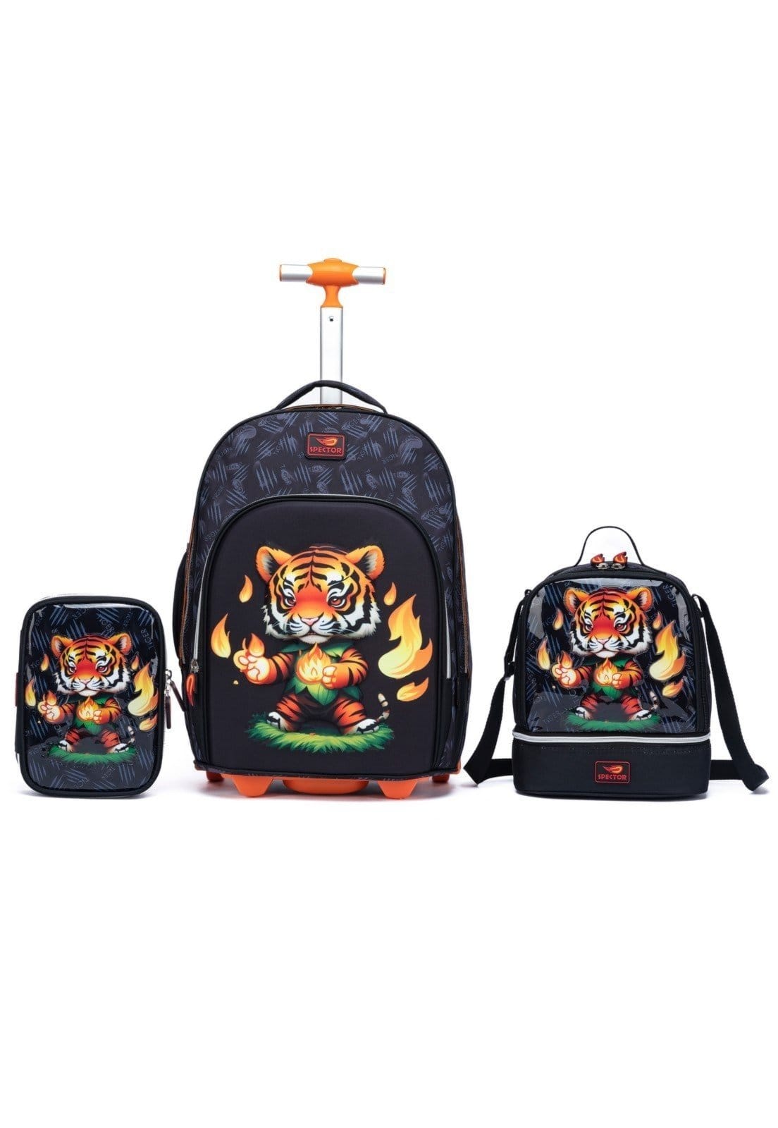 Vista principal Infantil - Kit Mochila Escolar Resistente Tigre Reforçada Masculina Menino Spector preto