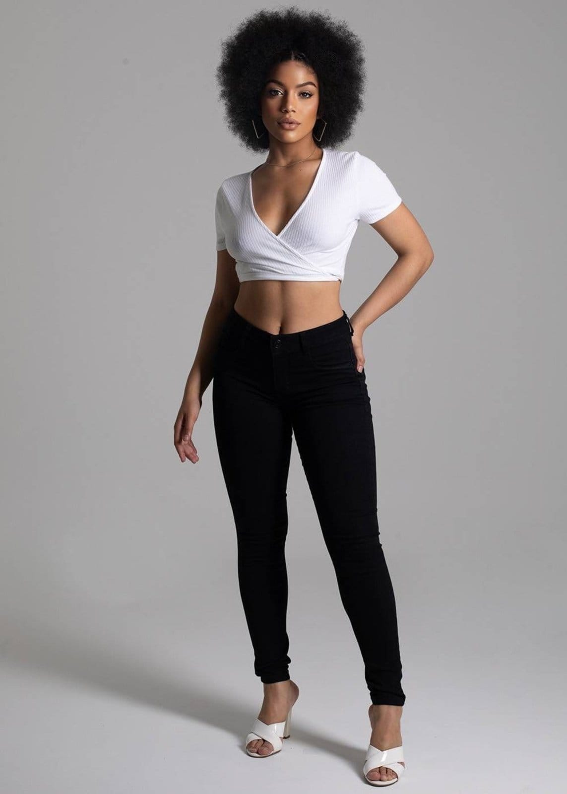 Vista 2 Calça Sarja Sawary Levanta Bumbum - 270335 Sawary preto