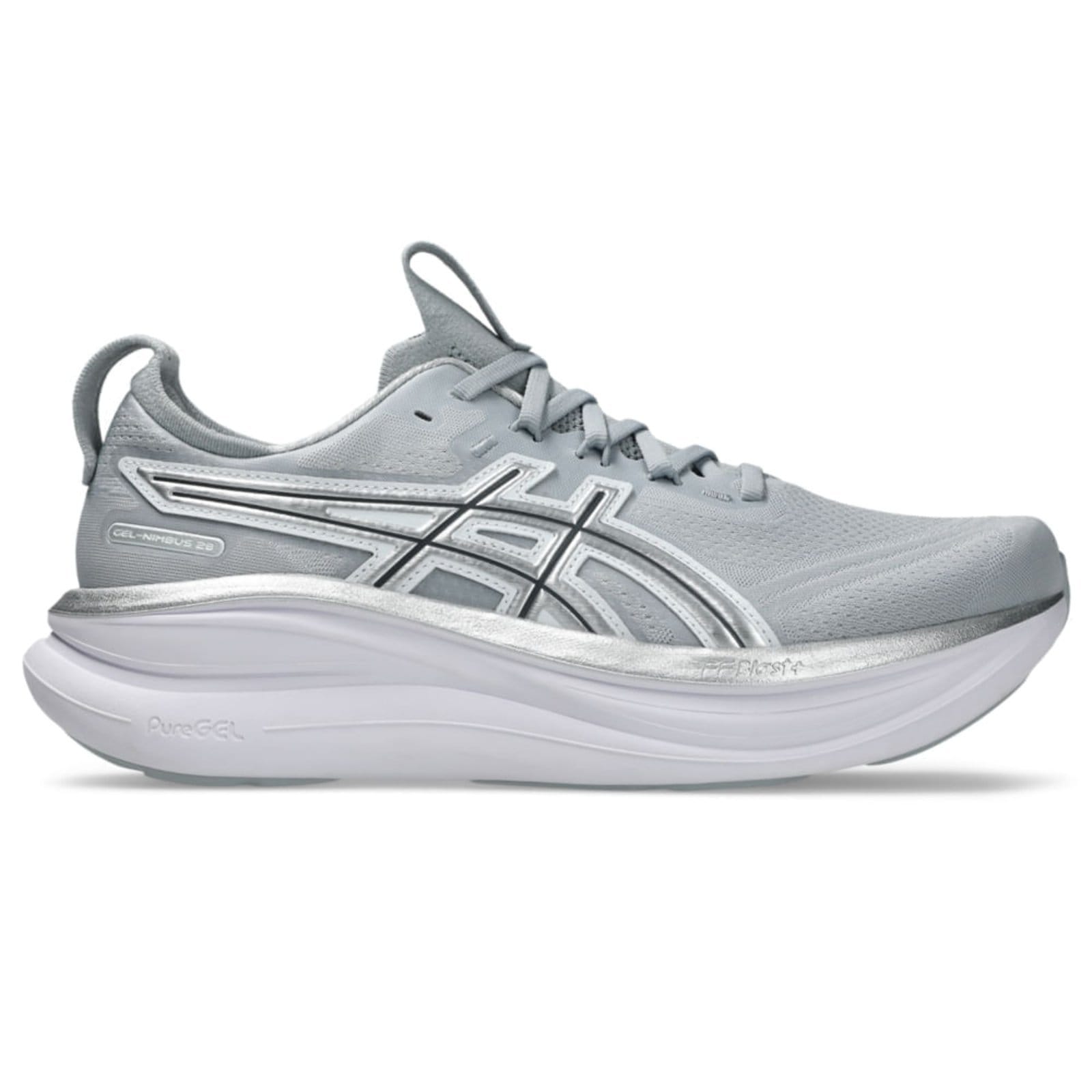 Vista 2 Tênis ASICS GEL Nimbus 28 Platinum - Masculino Prata ASICS cinza
