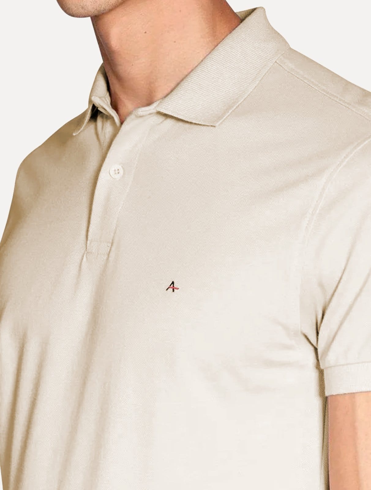 Vista 2 Polo Aramis Masculina Basic Piquet Areia Aramis bege
