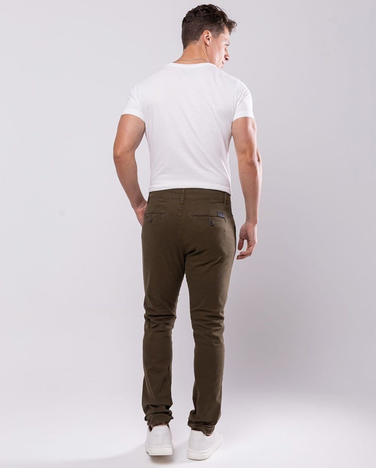 Vista 2 Calça Chino Masculina 11000 Eae-Militar Consciência verde militar