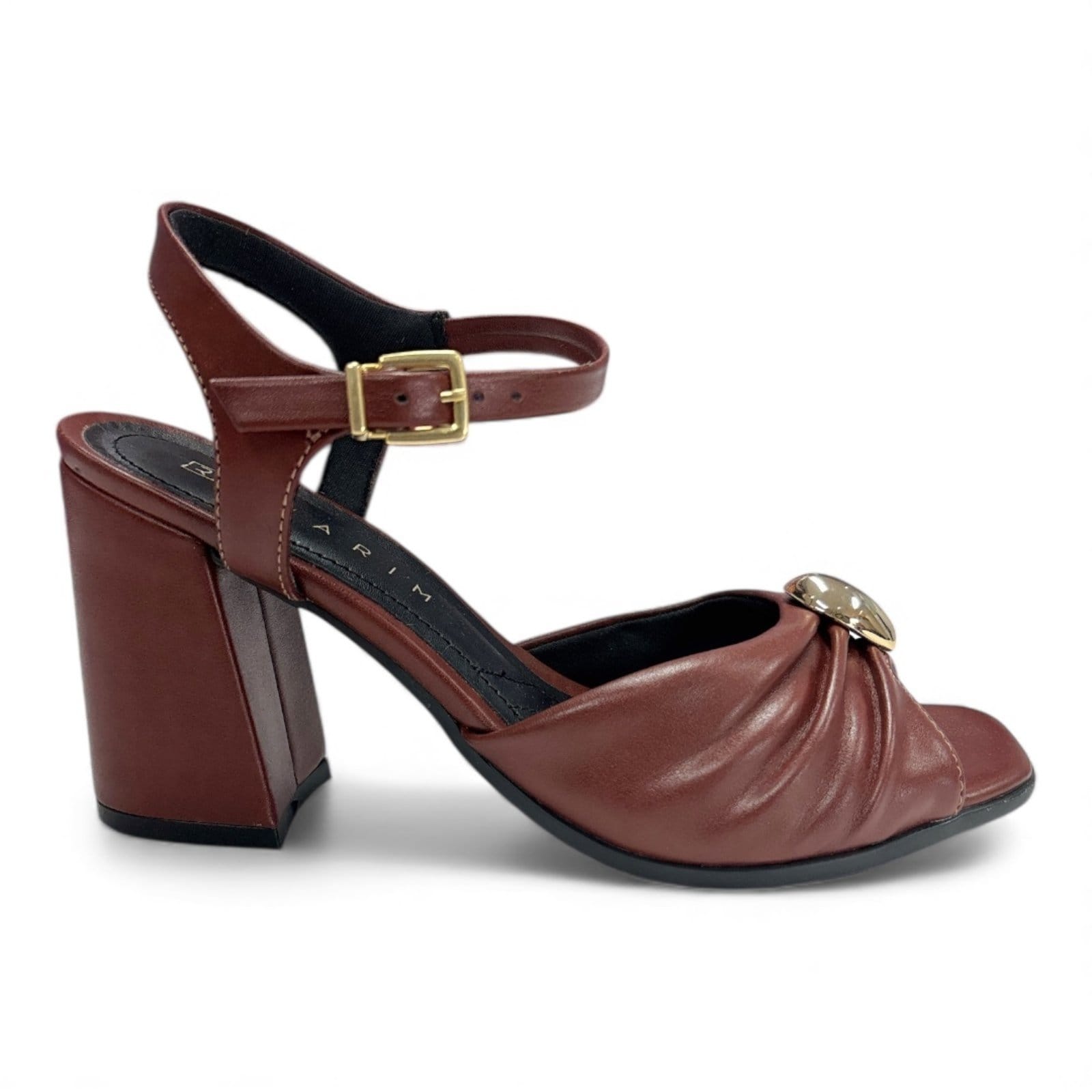 Vista 2 Sandália Feminina Rum Salto Alto Bloco Ramarim 2541107-1 RAMARIM marrom