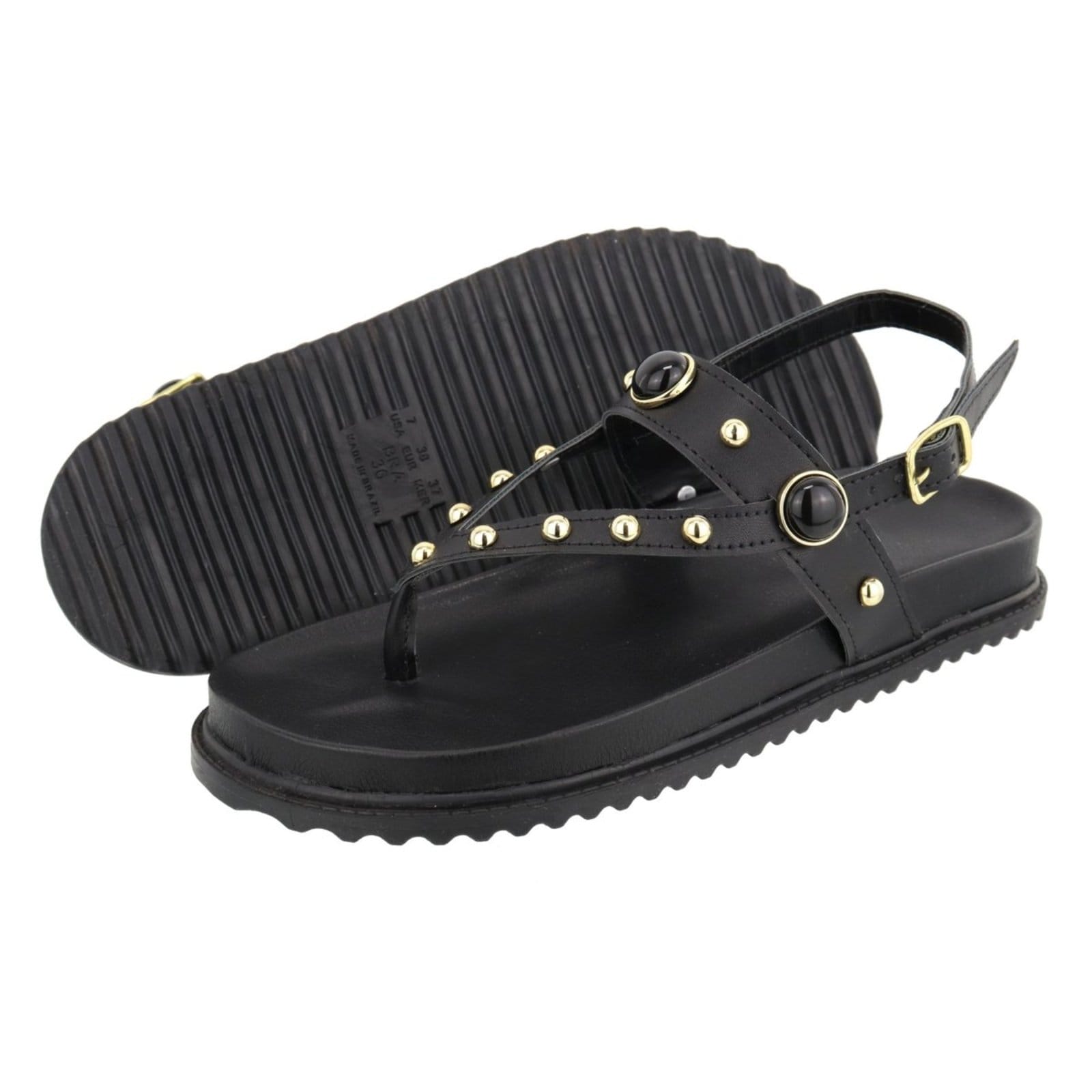 Sandália Papete Feminina Delicada e Estilosa Lançamento Pedras Preta - 2