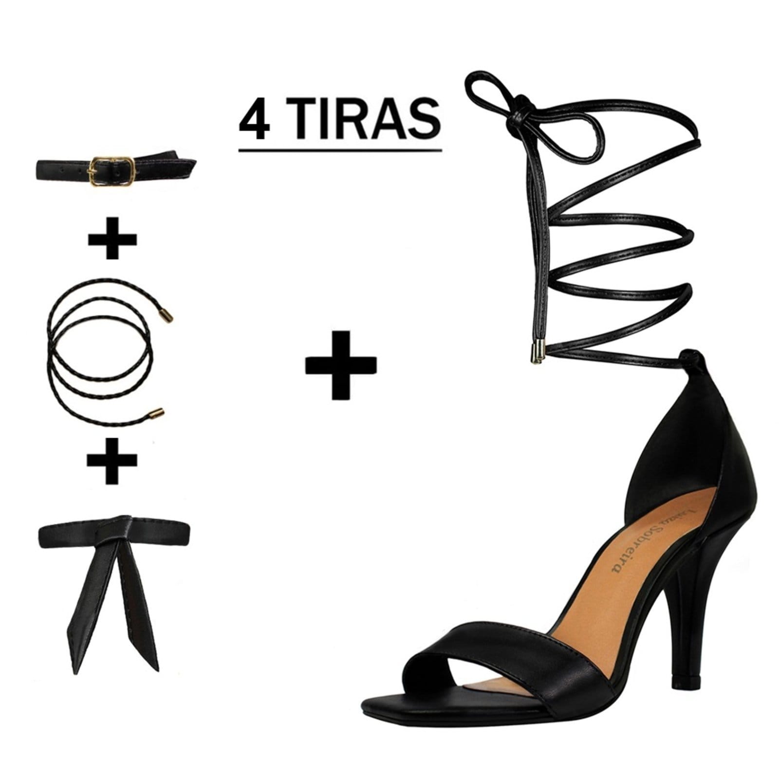 Sandália Troca Tira Salto Alto Fino Luiza Sobreira Preta Mod. 2131-2