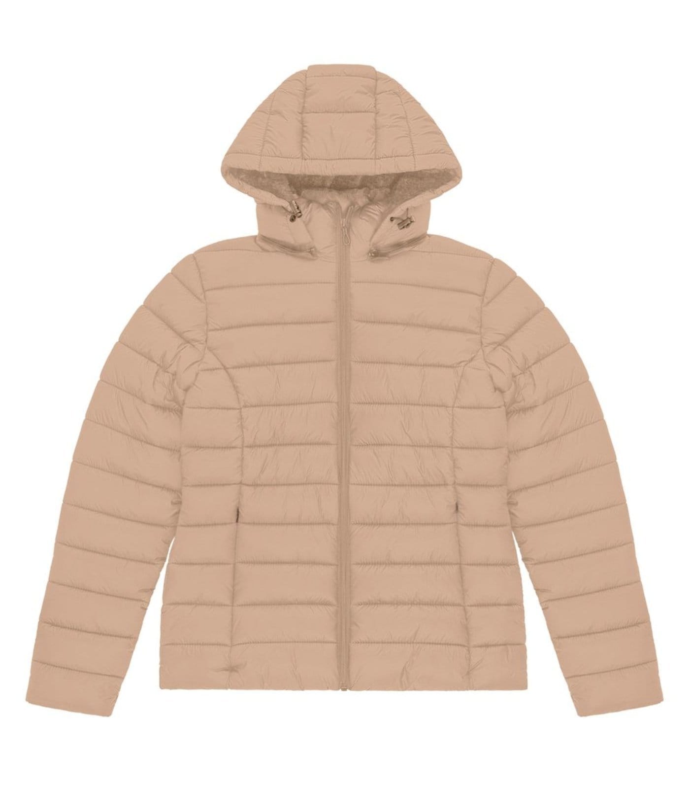 Vista principal Jaqueta de Microfibra Puffer Feminina Endless Endless bege