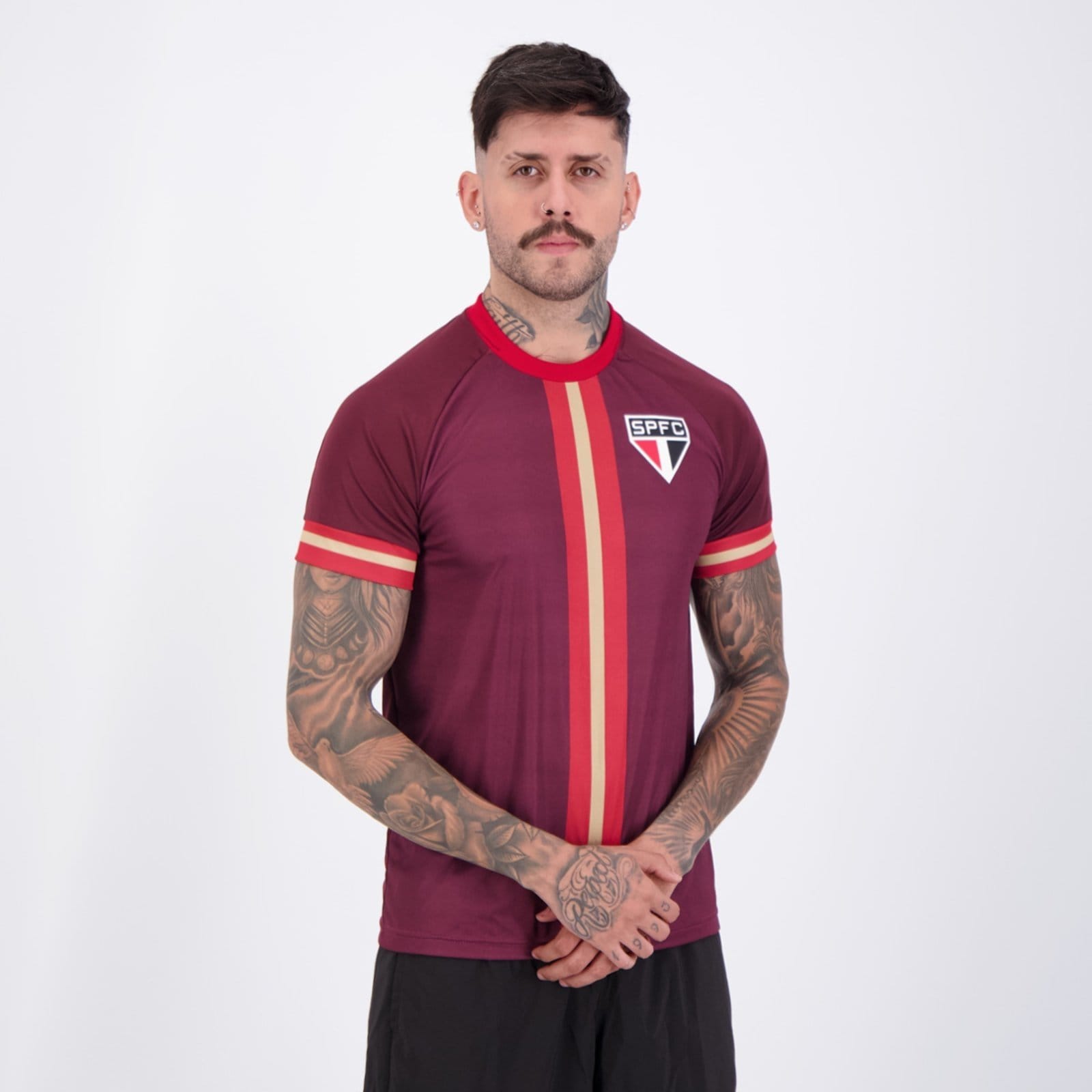 Vista 2 Camisa São Paulo Linea Bordô SPR vermelho