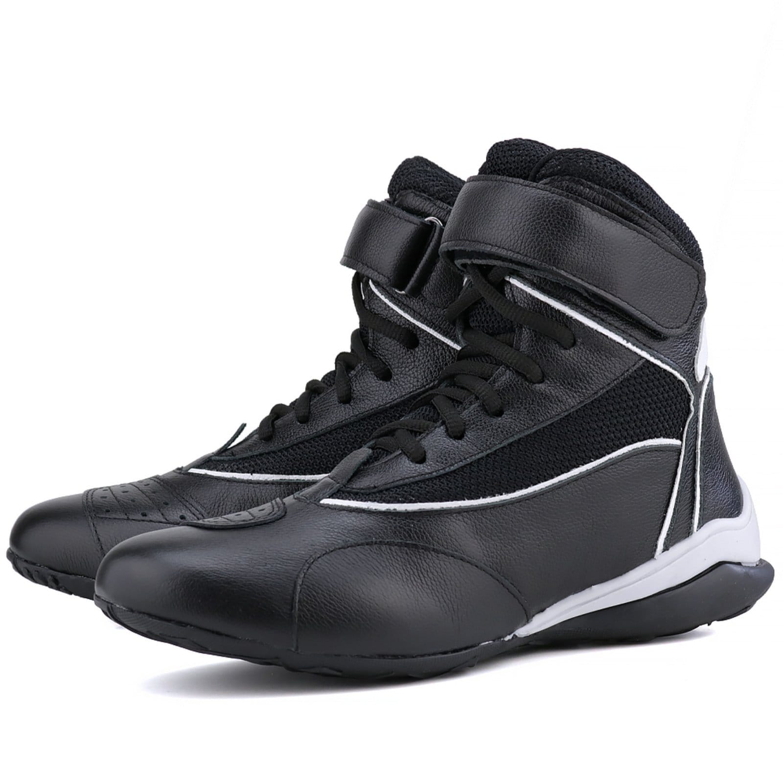 Vista 2 Bota Feminina De Treino Mr. Gutt Fitness Academia Couro Preta Mr. Gutt branco/preto
