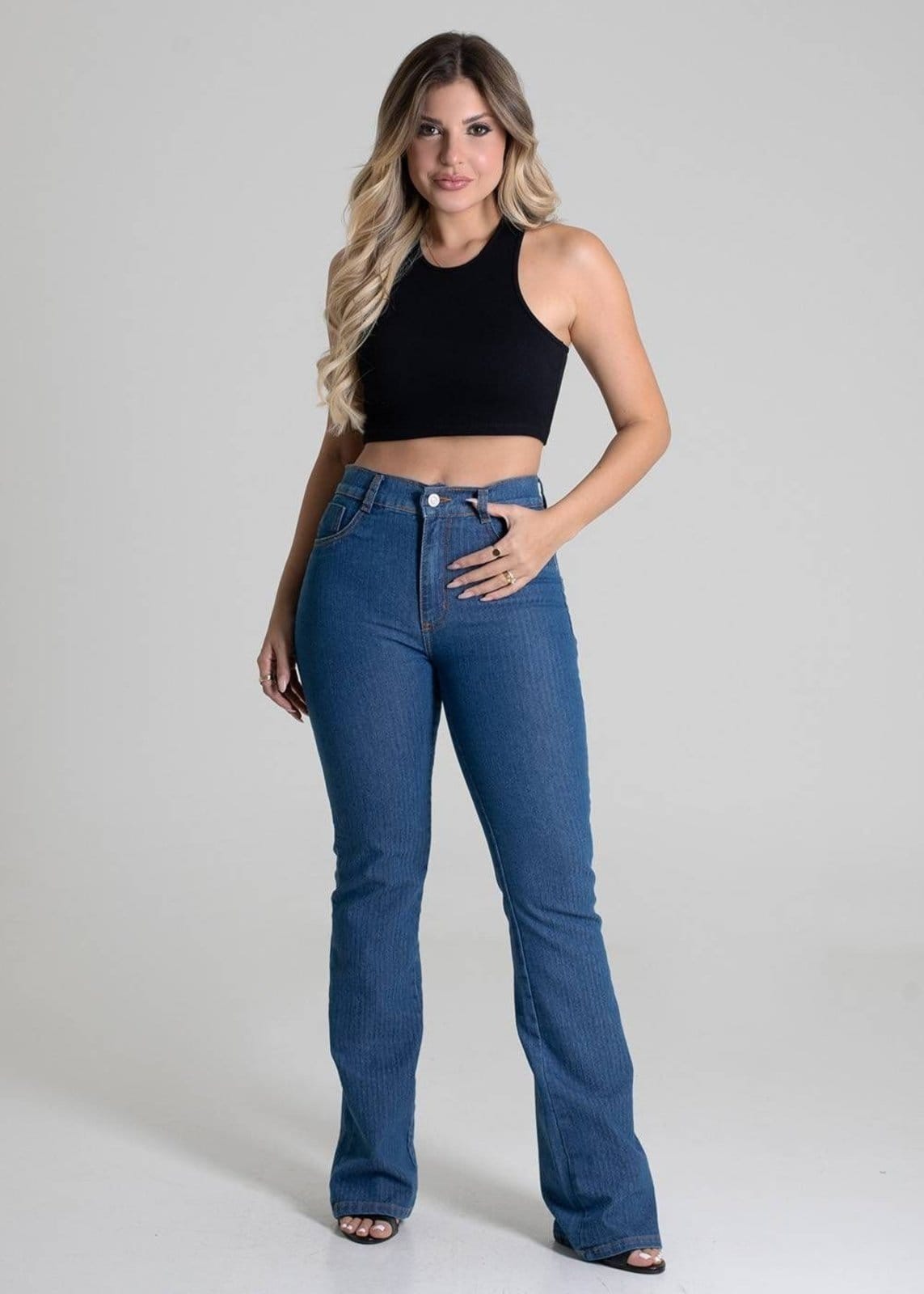 Vista 2 Calça Jeans Sawary Boot Cut - 280045 Sawary azul