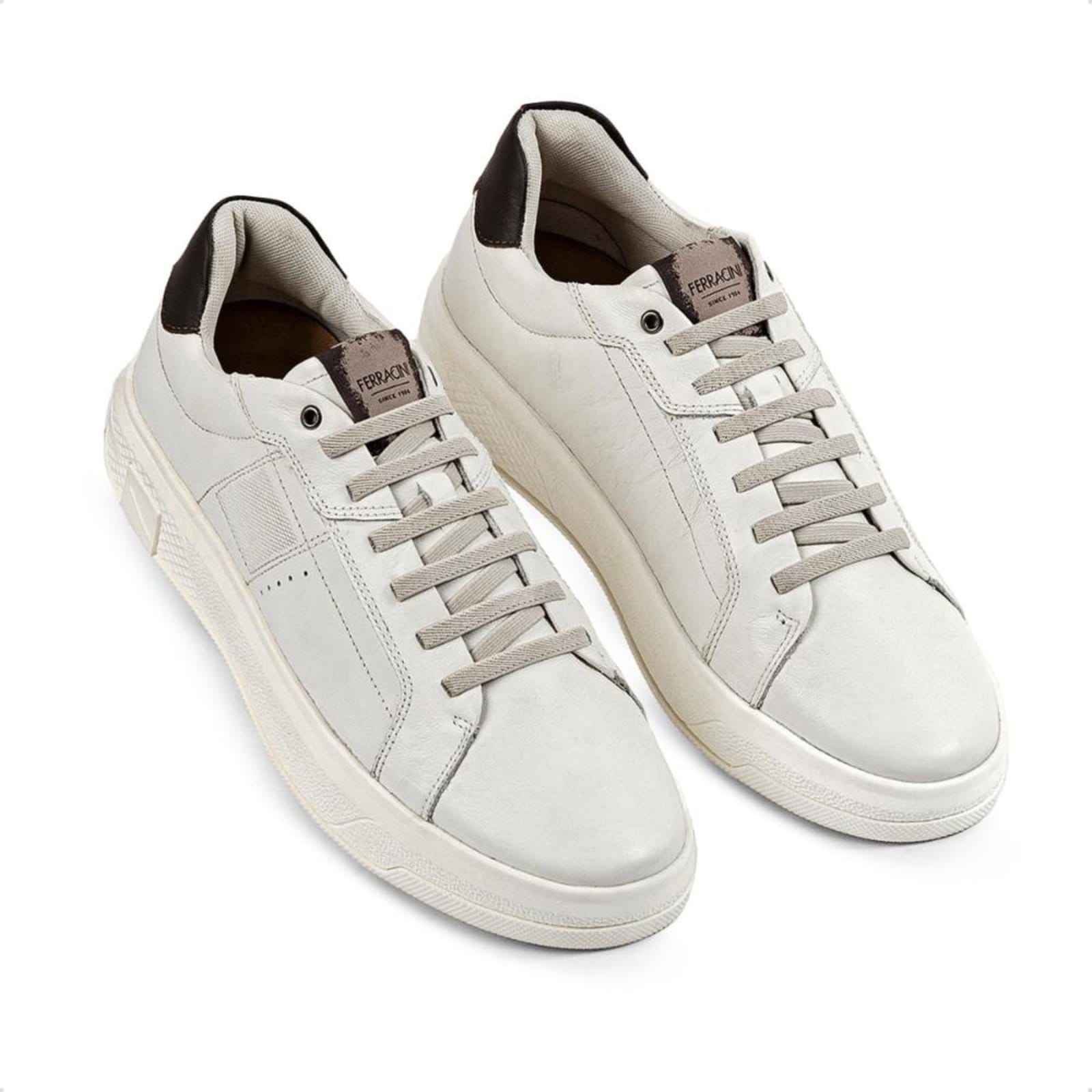 Vista 2 Tênis de Couro Ferracini Masculino Dream 9060-683 Off-white FERRACINI off-white white