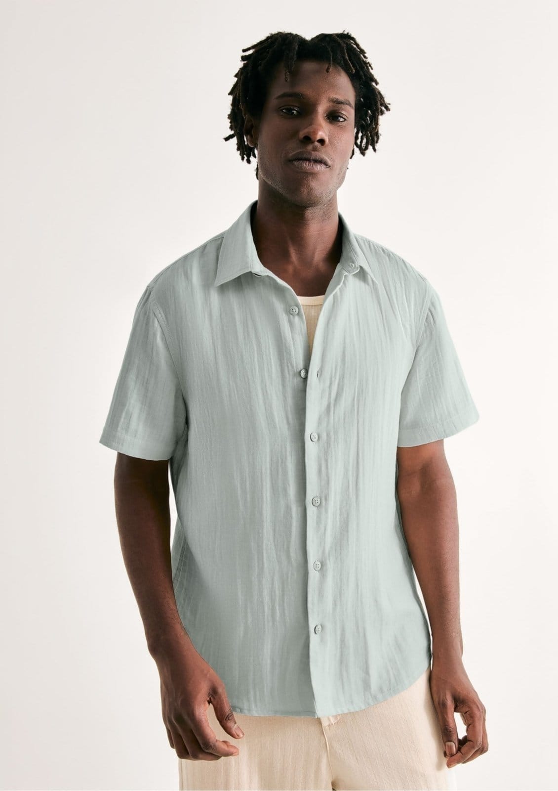 Camisa Masculina Regular Texturizada