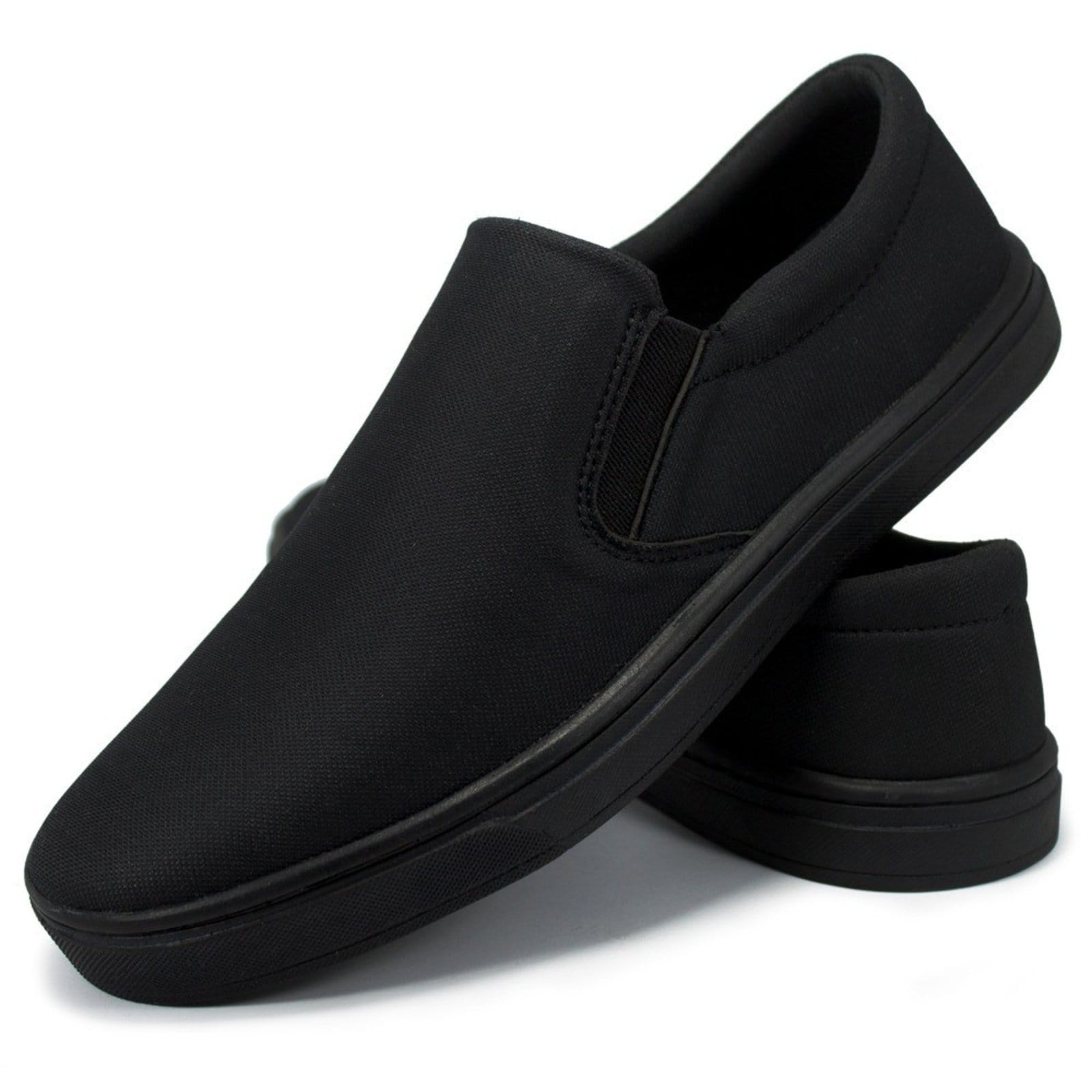 Vista 2 Tênis Slip On Casual Nine4 em Lona Comfort Solado Caixa Nine4 preto