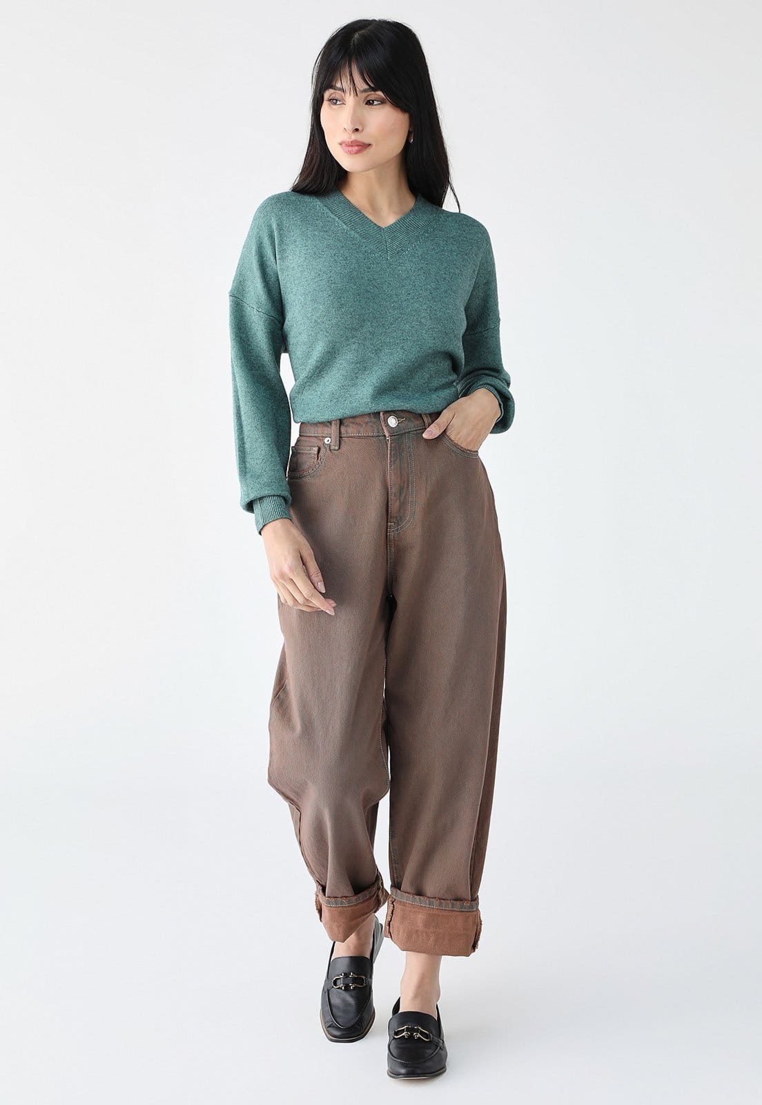 Vista 2 Suéter Facinelli Reto Liso Facinelli verde