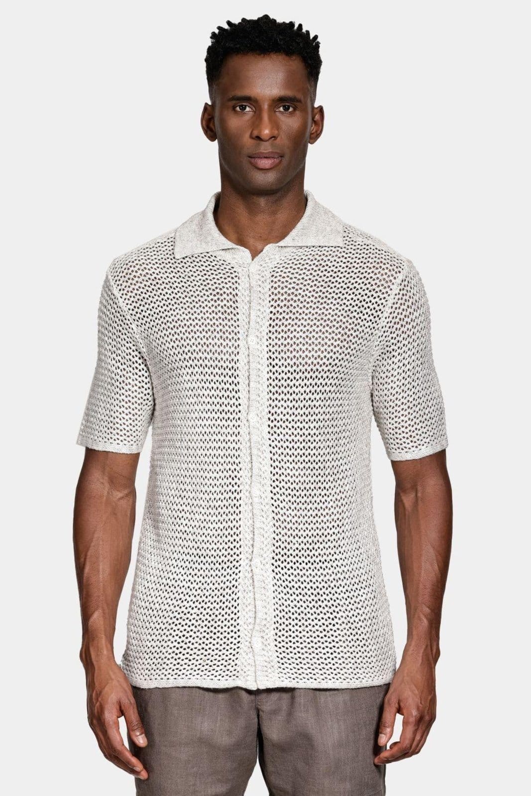 Camisa Aramis Manga Curta Ponto Crochê Relaxed