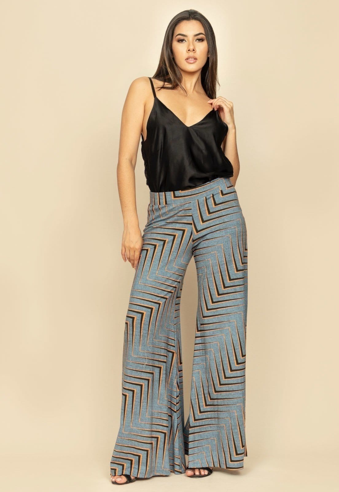 Vista 2 Calça Pantalona Granja Malha Estampa Murici Cabanafree azul/estampado/multicolorido