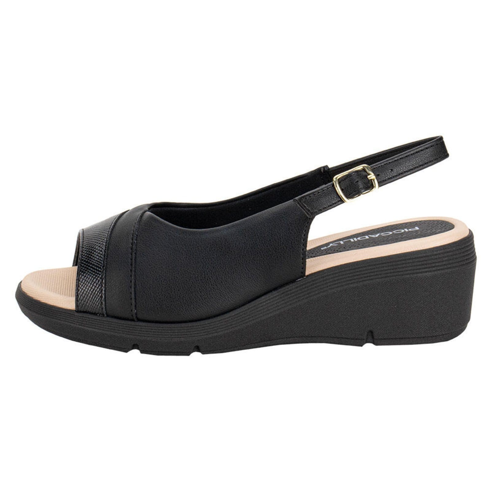 Vista 2 Sandália Feminina Anabela Piccadilly 540400 0080400 Piccadilly preto