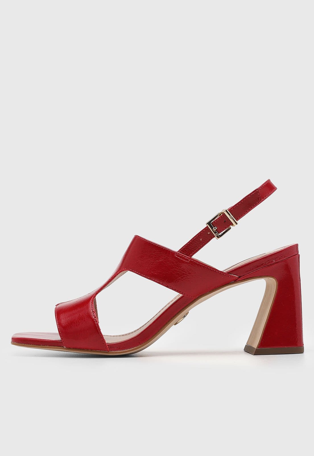 Sandália Feminina Jorge Bischoff Salto Bloco Vermelha