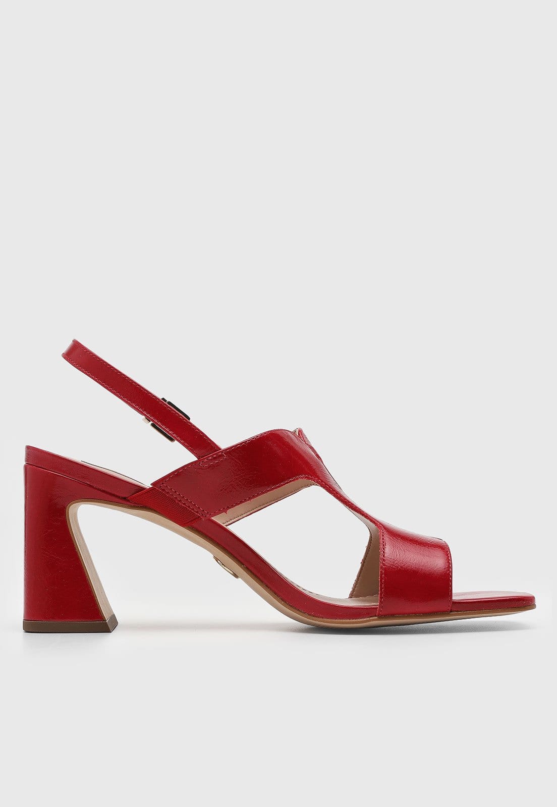 Vista 2 Sandália Feminina Jorge Bischoff Salto Bloco Vermelha Jorge Bischoff vermelho