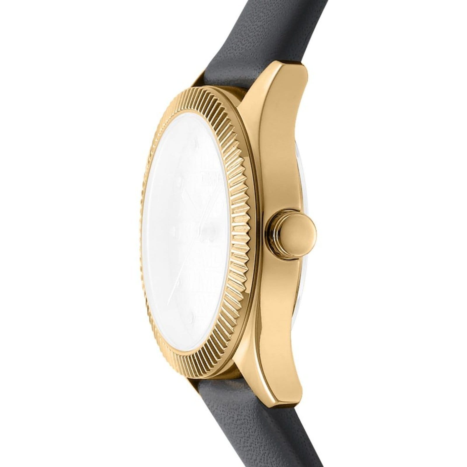 Vista 2 Relógio Feminino DKNY Crosswalk Pulseira de Couro Donna Karan Donna Karan preto