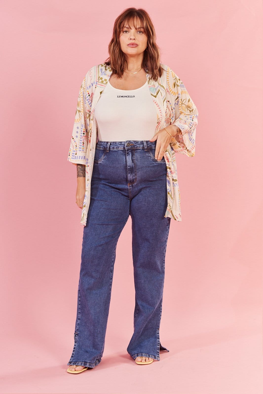 Vista 2 Calça In Love Jeans Elastano Bruna In Love azul