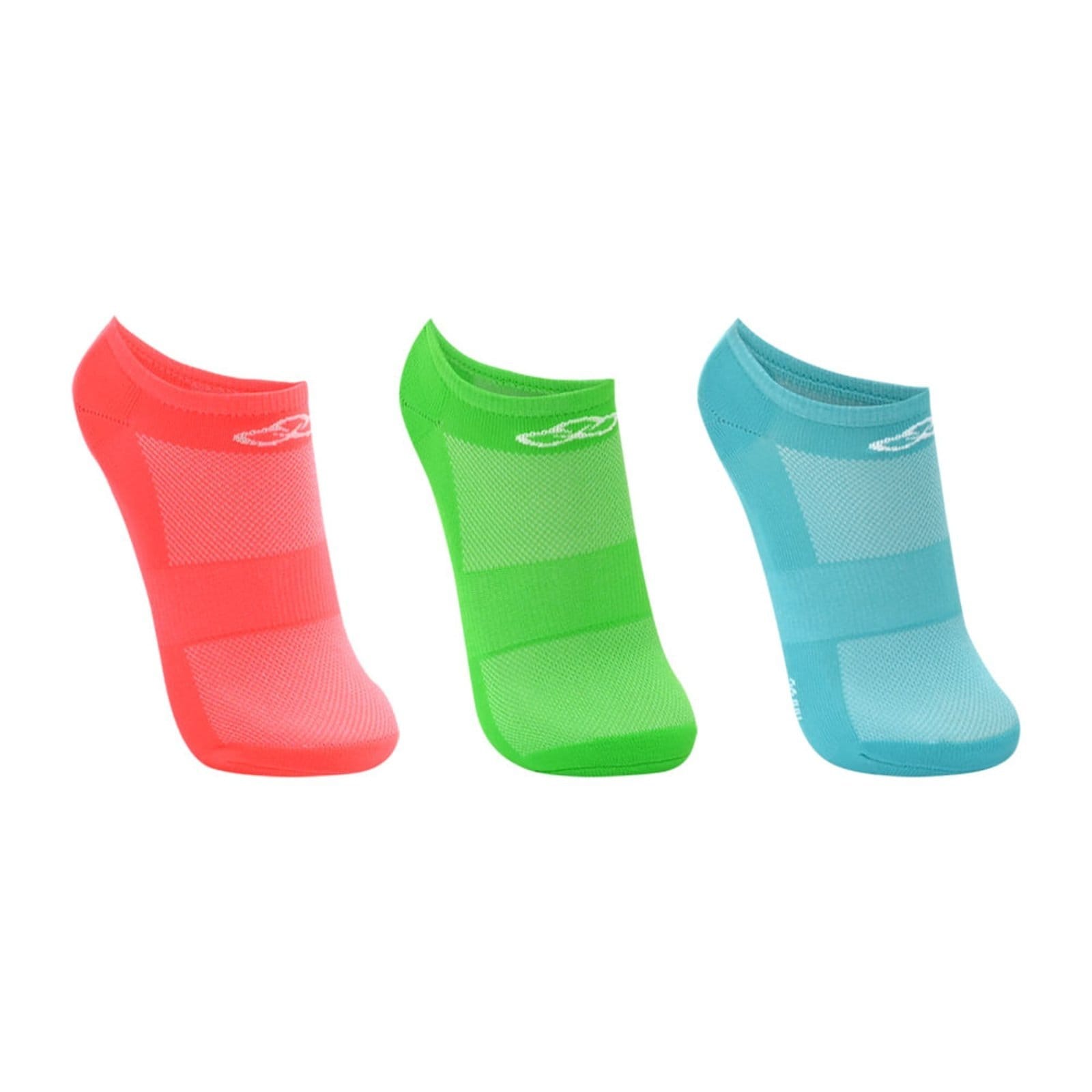 Vista principal Meia Olympikus Cano Invisível Neon Pacote c/ 3 pares Masculina Verde OLYMPIKUS verde neon