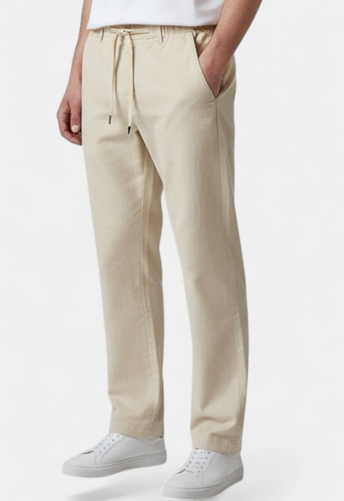 Vista principal Calça Linho Areia Branca Yacht Resort Areia Branca bege