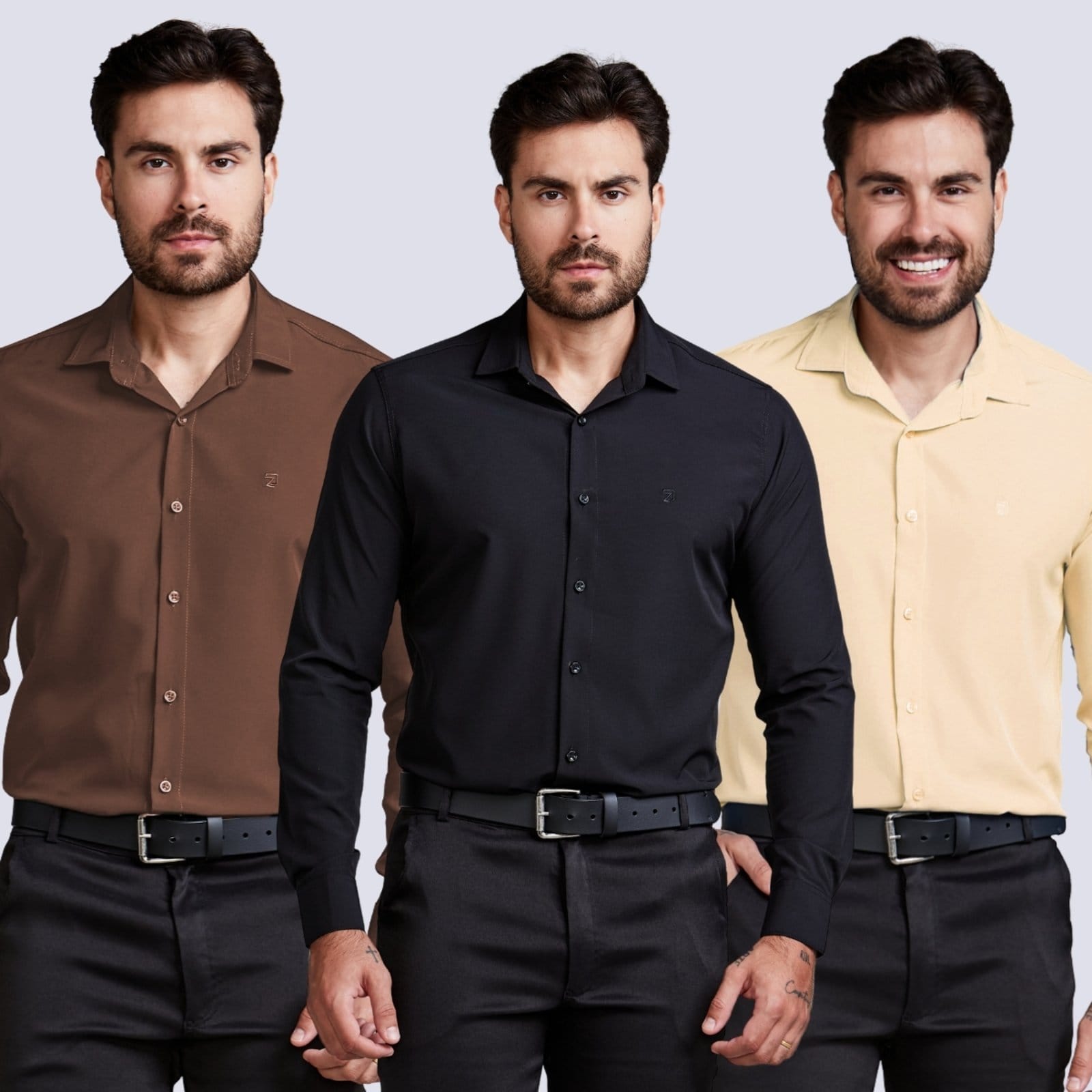 Kit 3 Camisa Social Masculina Manga Longa Daze Modas e