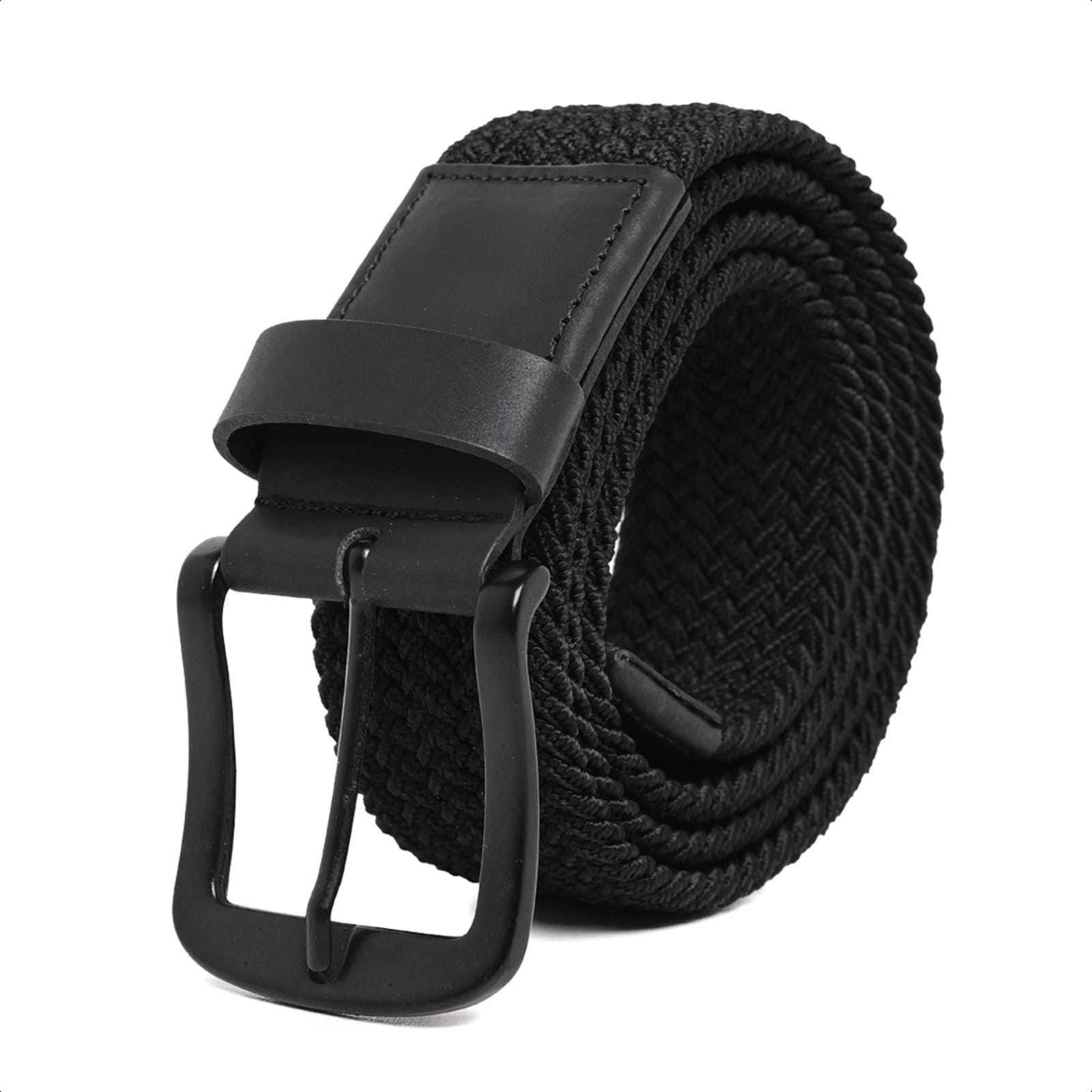 Cinto Masculino Couro e Elástico Trancado Flex Casual Ajustável Confortável Esportivo