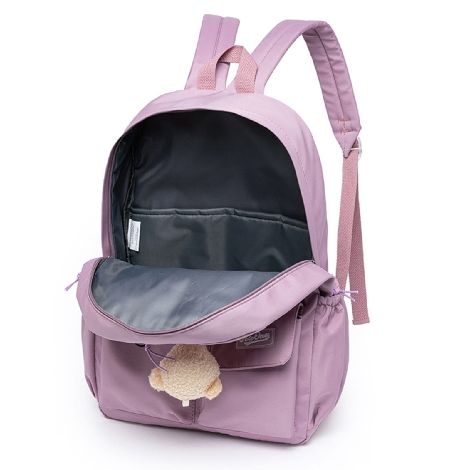 Vista 2 Mochila Feminina Menina Polo One Reforçada Bolsa Escolar Ursinho Polo One rosa