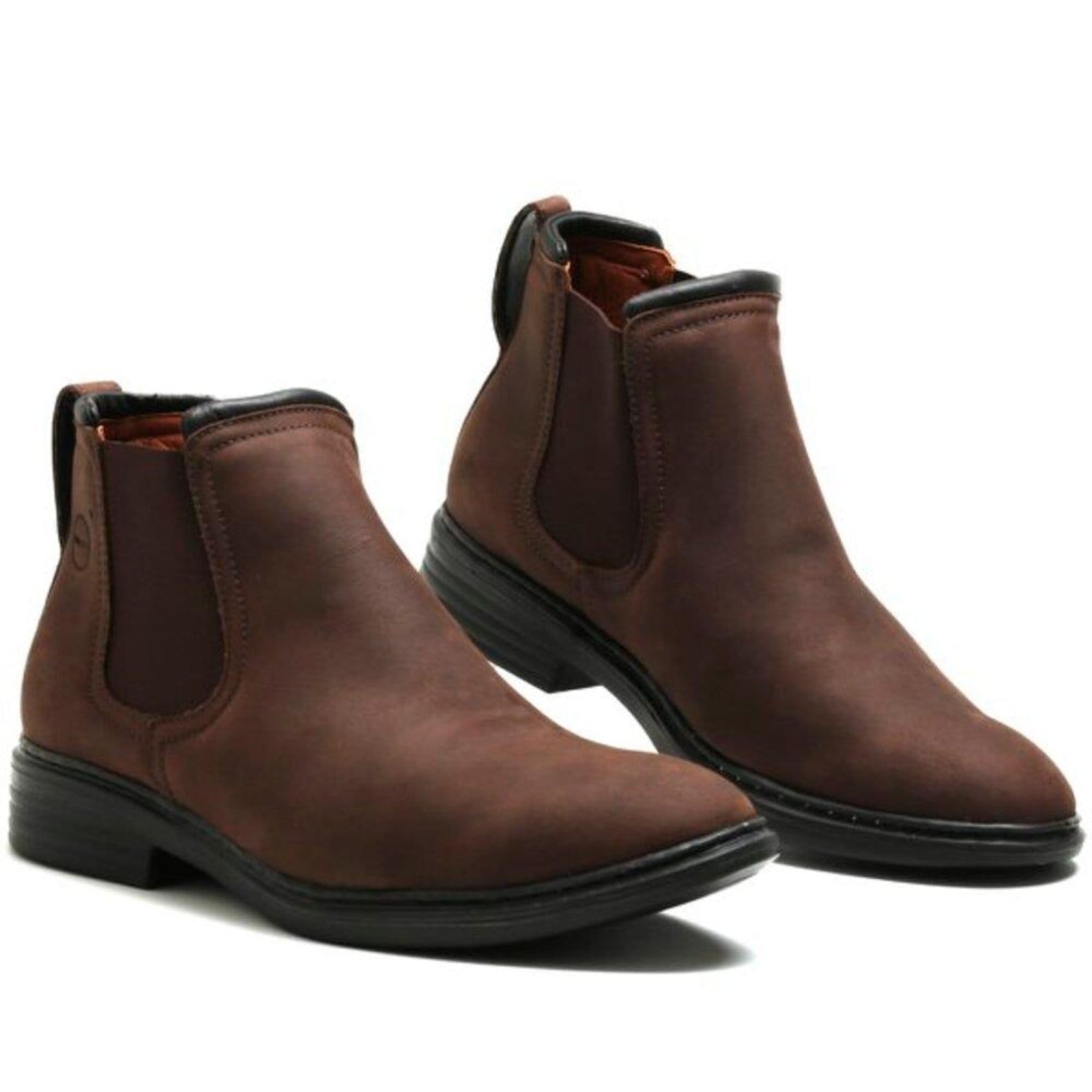 Vista principal Bota Couro Chelsea Look Stock Confort Lançamento Exclusivo Lookstock Botinas café