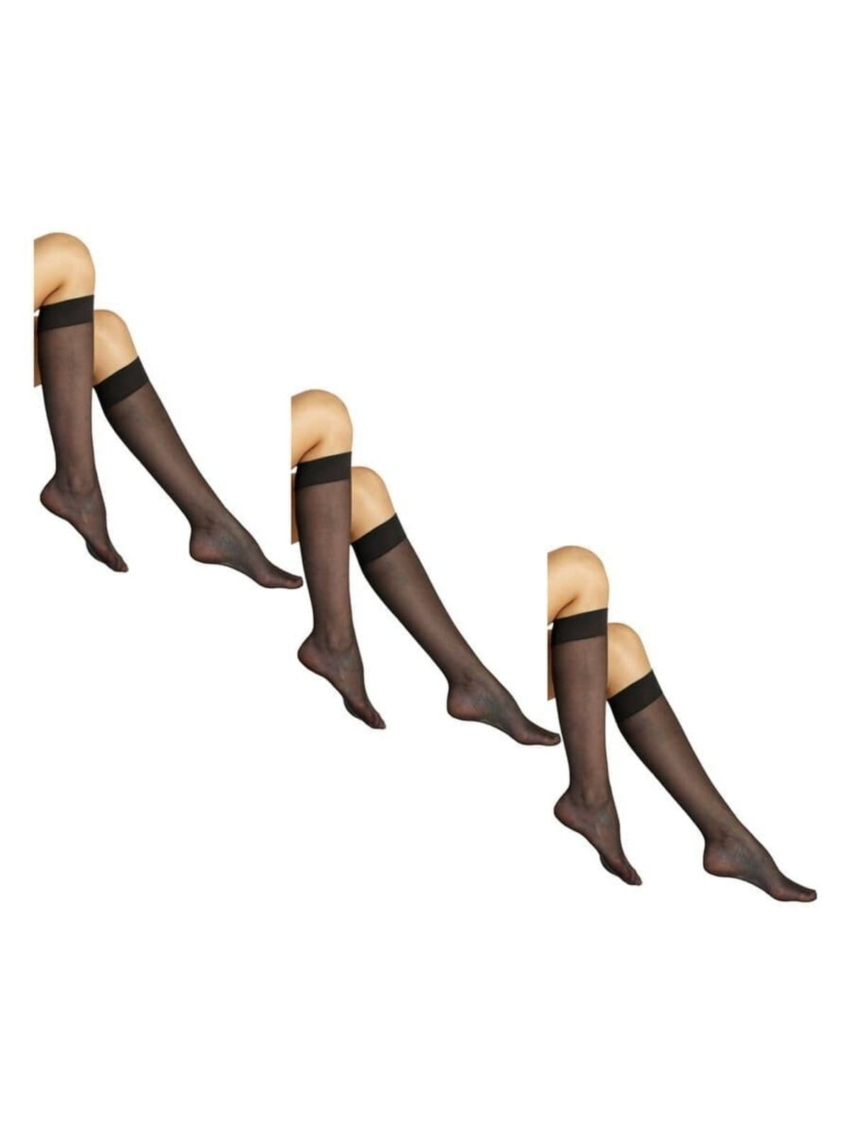 Kit 3 Pares de Meias 3/4 Fio 15 com Elastano Loba