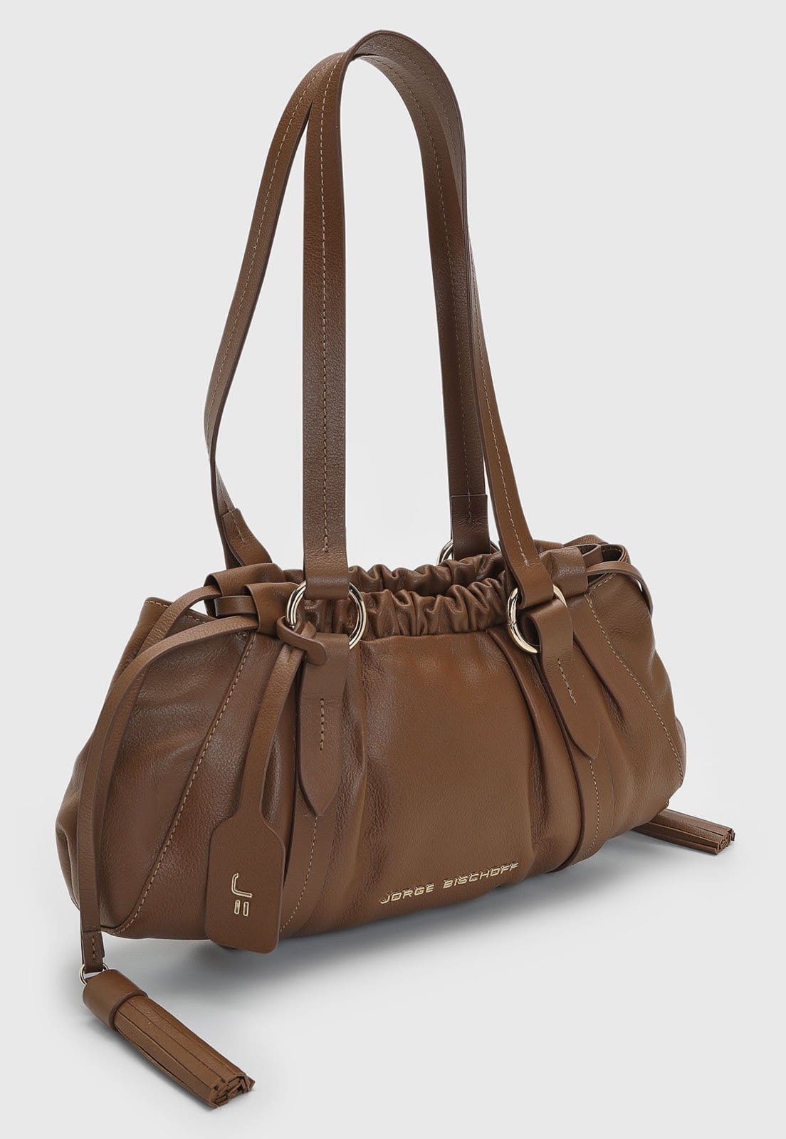 Vista 2 Bolsa Feminina Jorge Bischoff Franzido Jorge Bischoff marrom